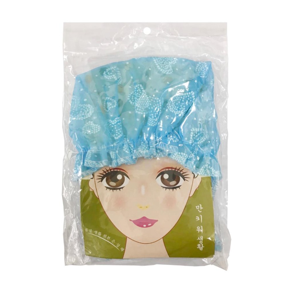 台灣現貨 雙層防水浴帽 浴帽 防水 護髮/泡澡用 包頭髮 洗澡浴帽 可重複使用 隨機色-細節圖2