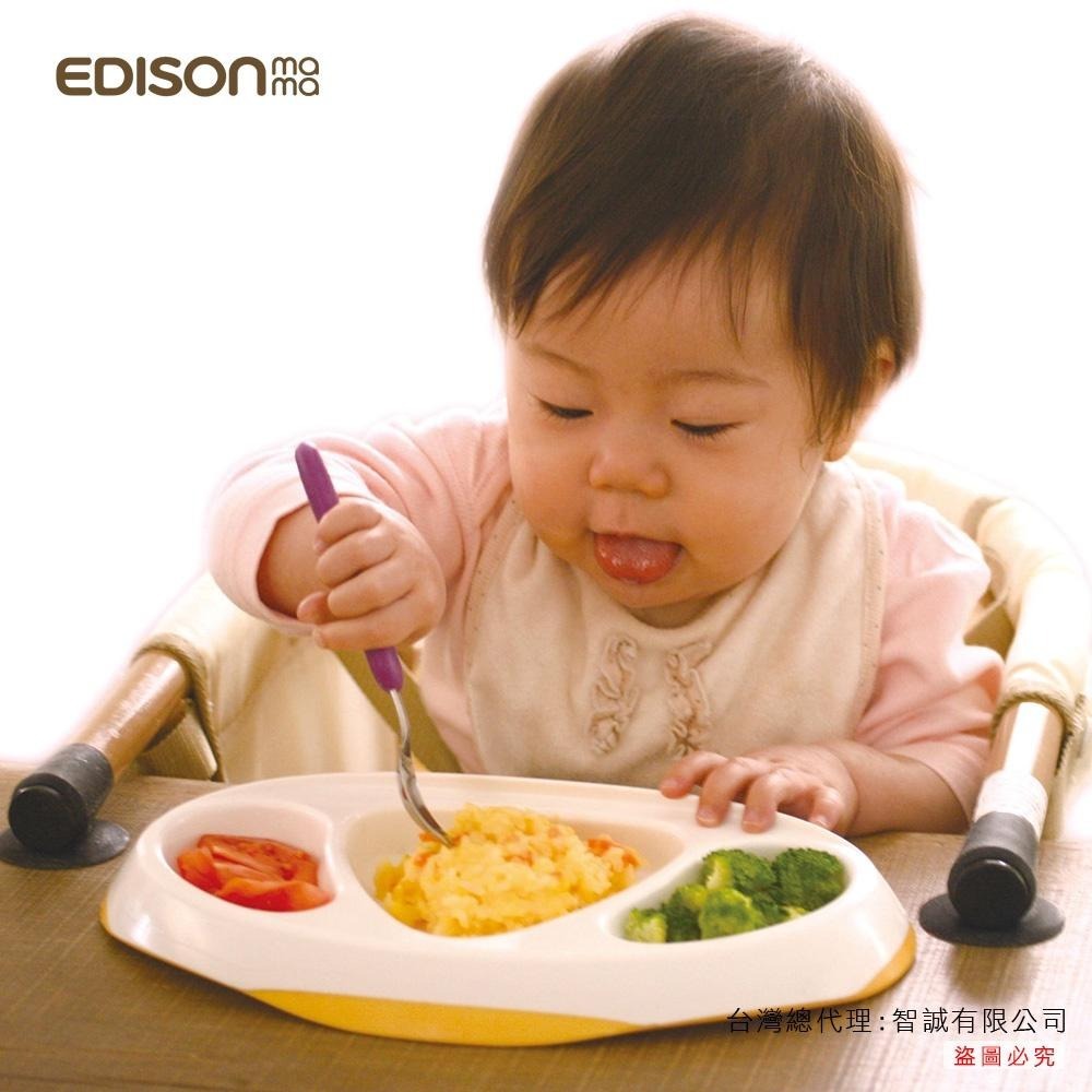 日本 EDISONmama 嬰幼兒學習餐盤 盤內三小格 粉色 黃色 9個月 多款可選-細節圖4