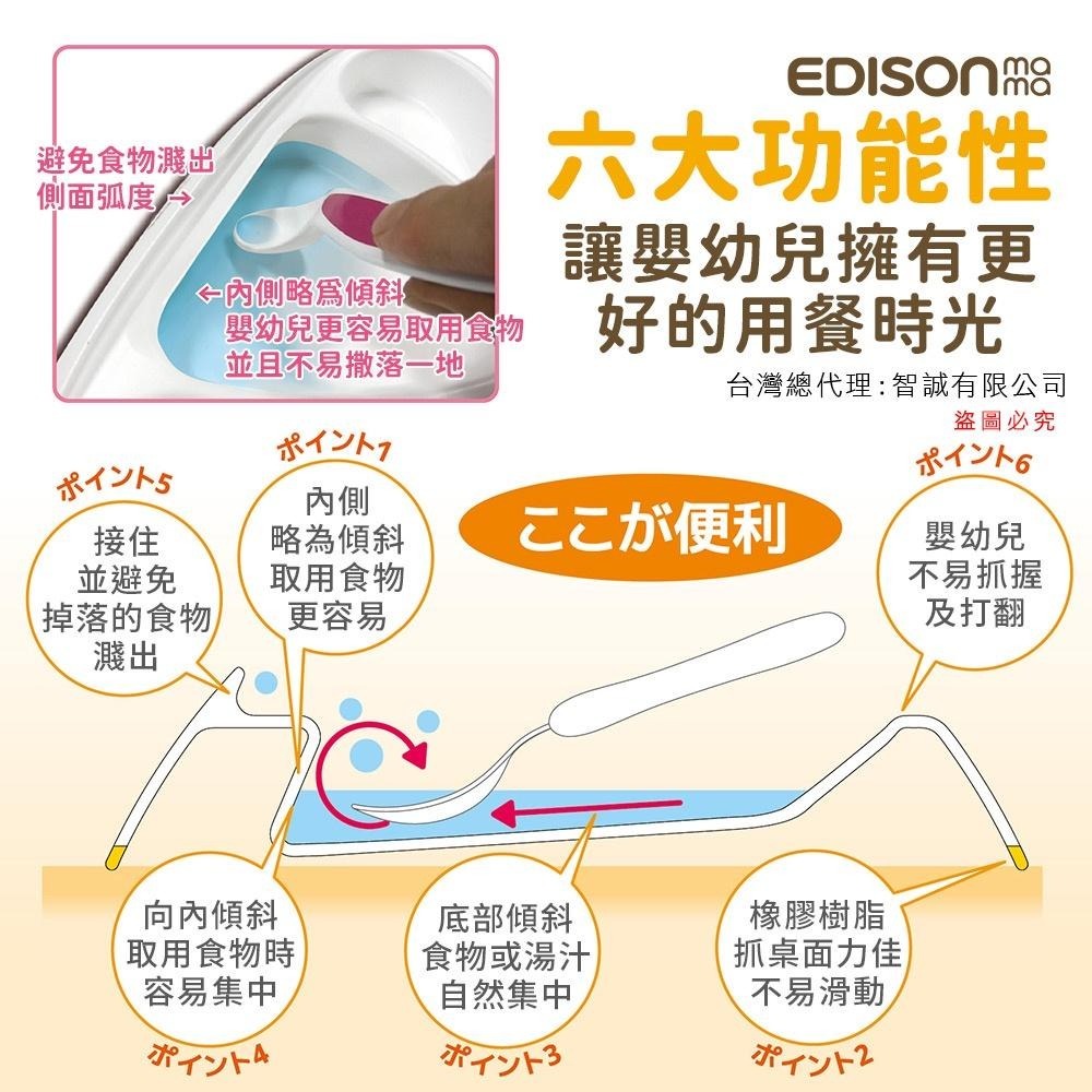 日本 EDISONmama 嬰幼兒學習餐盤 盤內三小格 粉色 黃色 9個月 多款可選-細節圖5