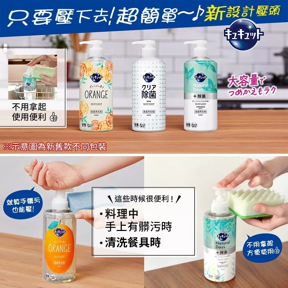 日本 Kao 花王 洗碗精 清潔 去油 按壓式 中性 低刺激 抑菌速淨 480ml 多款任選-細節圖2