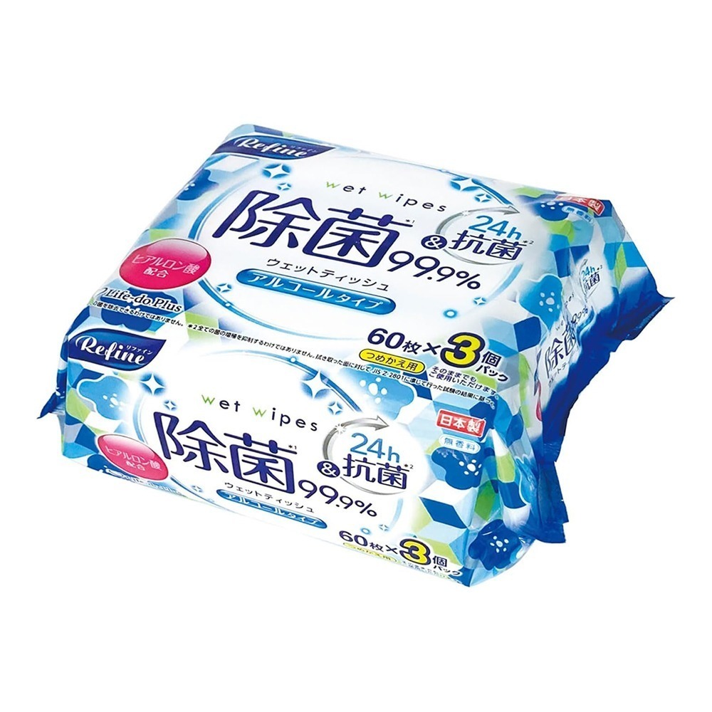 日本 Life-do.Plus 攜帶式 抗菌 濕紙巾 柔濕巾 60枚入x3包 不含酒精 多款可選-規格圖8