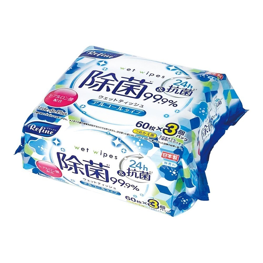 日本 Life-do.Plus 攜帶式 抗菌 濕紙巾 柔濕巾 60枚入x3包 不含酒精 多款可選-規格圖8