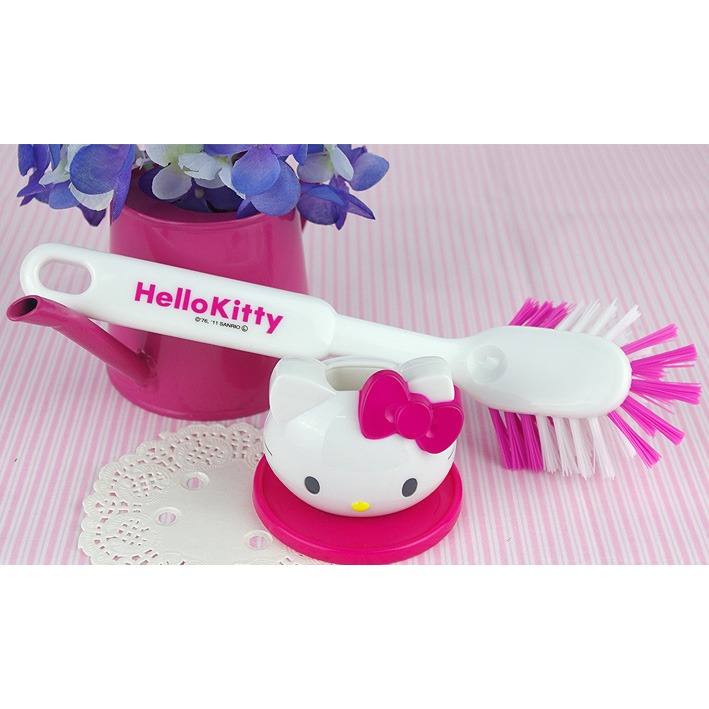 日本 SKATER 清潔刷 Hello Kitty 米奇 長刷 短刷 泡綿刷 附底座 清潔鍋具 碗盤 杯子-細節圖7