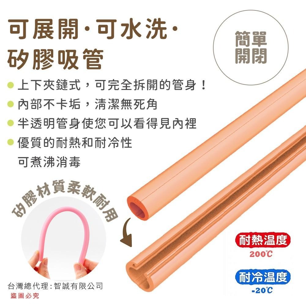 日本 EDISON mama 可拆洗 環保吸管 軟吸管 兩色可選 黃+粉／綠+橘 環保 吸管-細節圖5