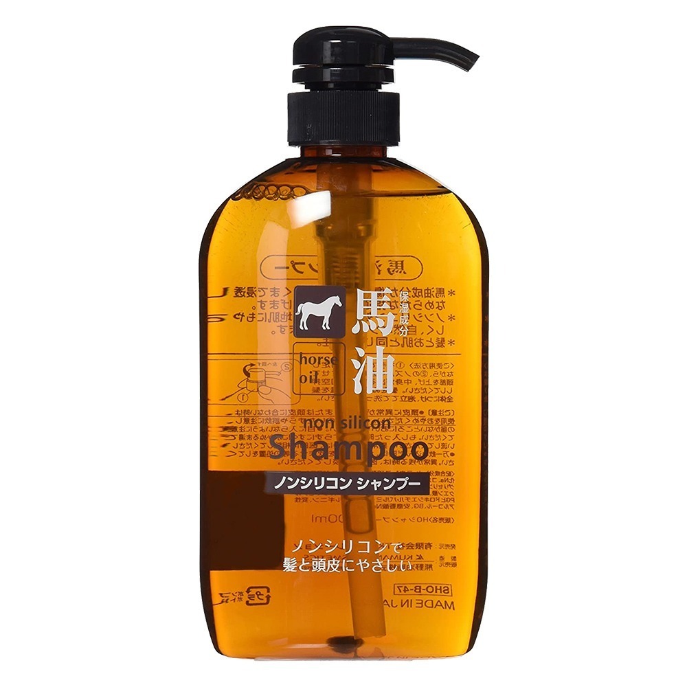 日本 KUMANO 熊野油脂 馬油 無矽靈 洗髮精 / 潤髮乳 / 沐浴乳 600ml-規格圖2