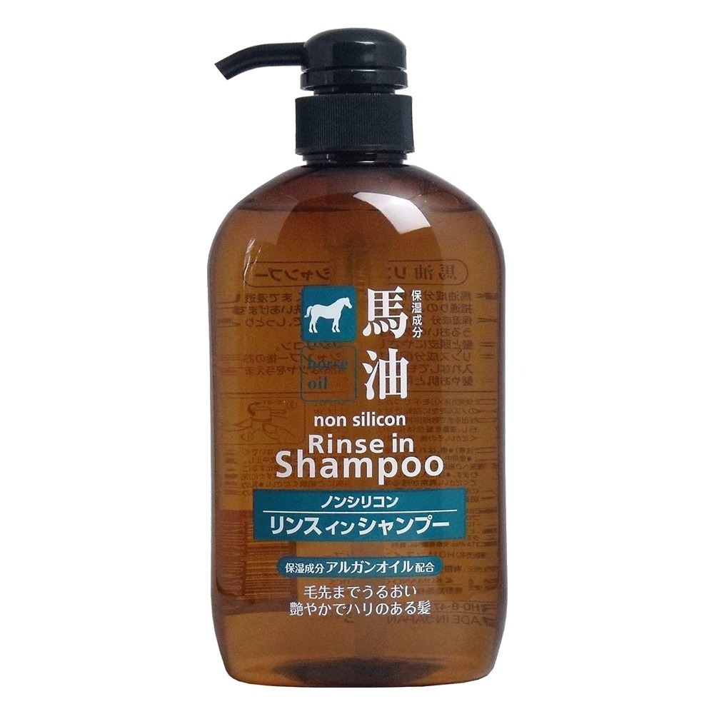 日本 KUMANO 熊野油脂 馬油 無矽靈 洗髮精 / 潤髮乳 / 沐浴乳 600ml-規格圖2