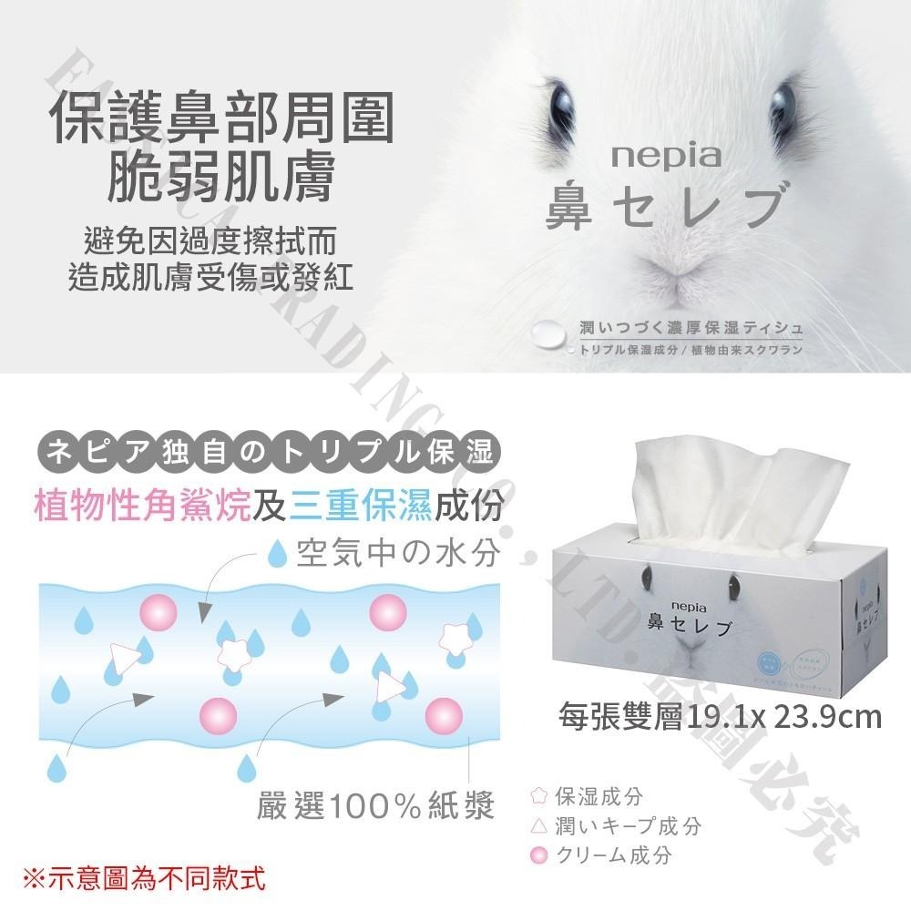 日本原裝 Nepia 鼻部超柔 保濕盒裝面紙 200抽 單盒-細節圖2