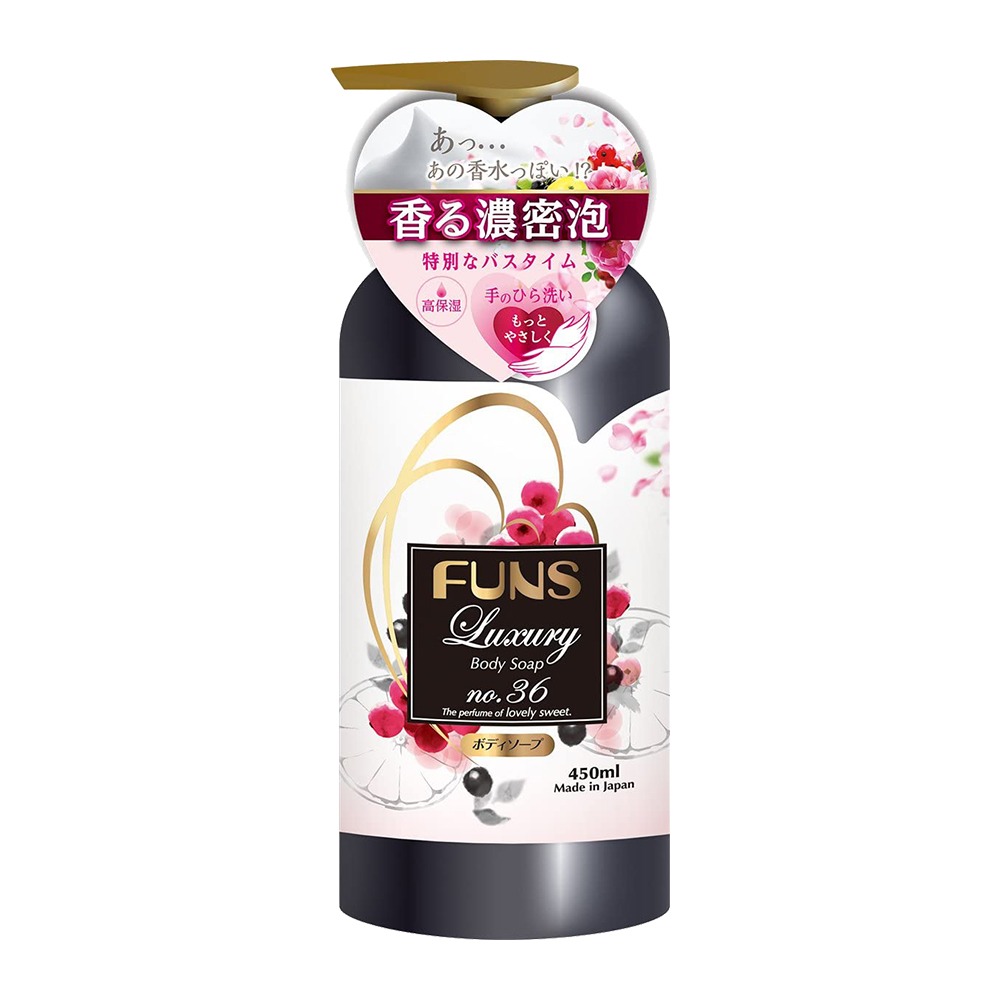 日本 第一石鹼 FUNS Luxury 奢華香水 高保濕沐浴乳 美好初戀果香 450ml-規格圖7