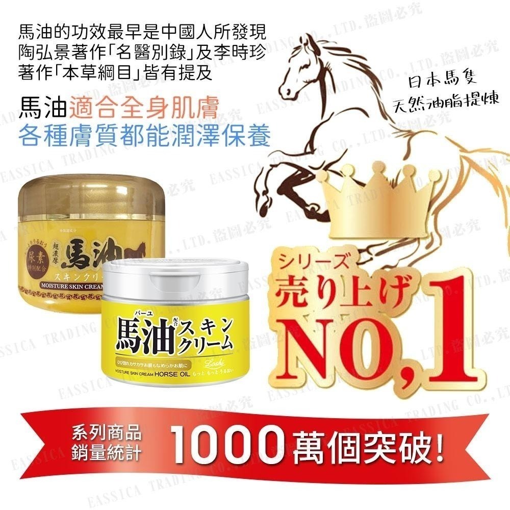 日本 Cosmetex Roland Loshi 北海道 金裝 馬油 保濕 水潤 潤澤 潤膚霜 潤膚乳液 護手霜-細節圖2