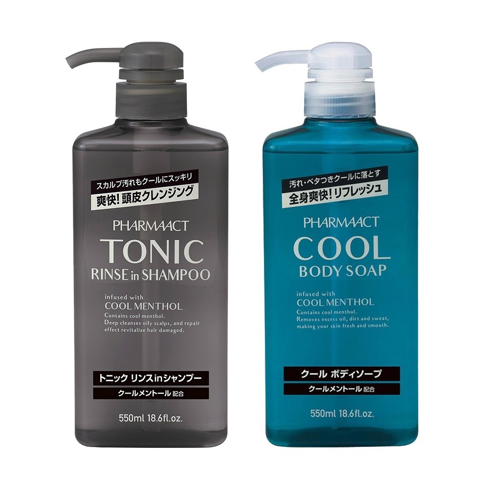 日本 KUMANO 熊野油脂 TONIC 清涼 二合一雙效 洗髮精／沐浴乳 600ml 兩件組-規格圖1