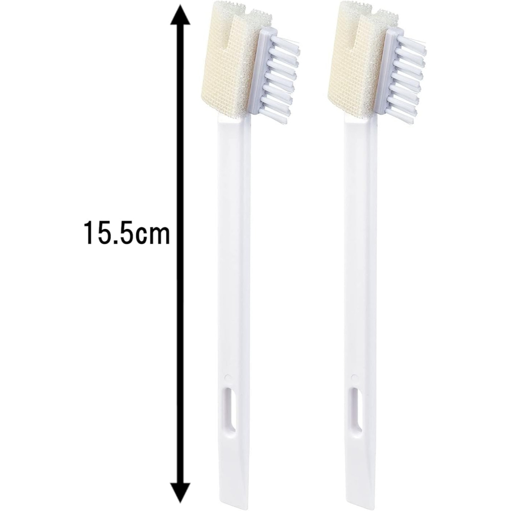 日本 mameita 細處 隙縫專用 清潔刷2支組 排水口 瀝水籃 烤網 吸排風扇 括刀設計 廚房清潔 多款任選-細節圖8