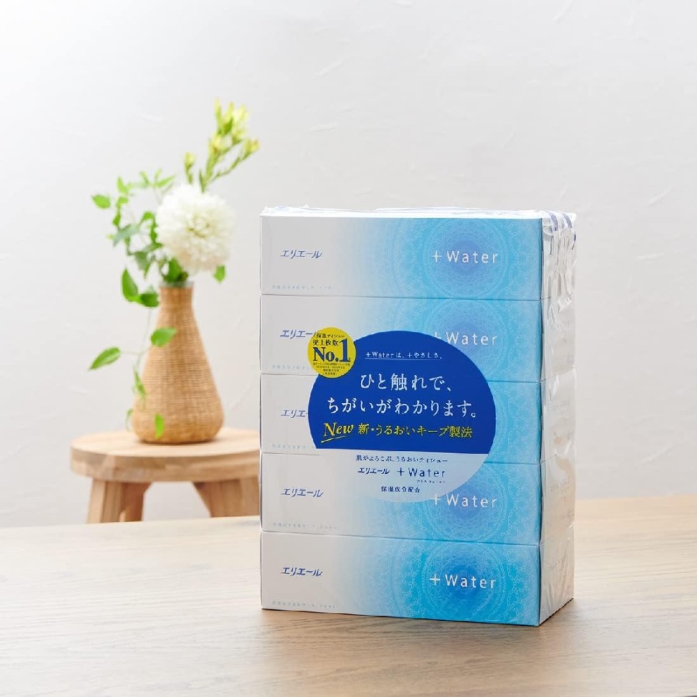 日本 大王製紙 elleair 保濕 柔膚 盒裝衛生紙 (180抽/5入)-細節圖4
