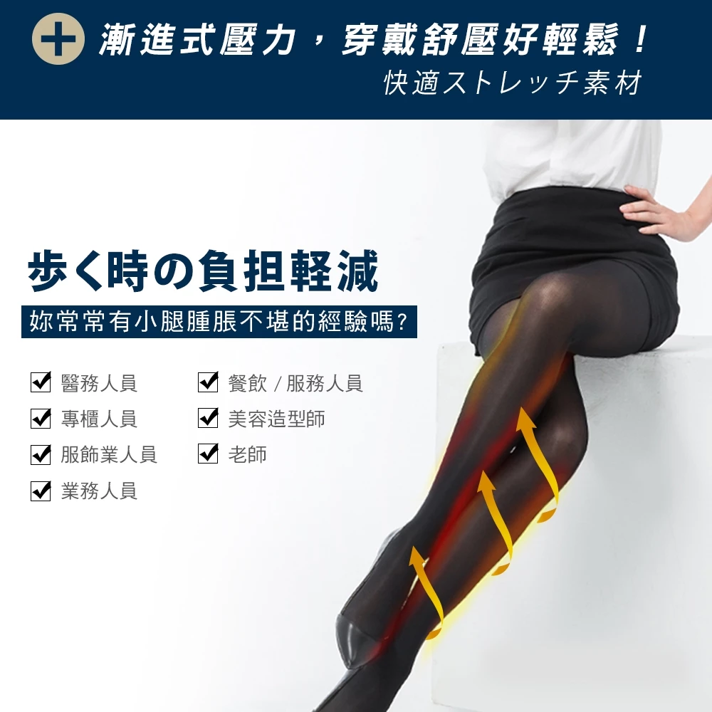 瑪榭 進階機能壓力襪 台灣製 抗菌 膚色 彈性襪 美腿襪 靜脈曲張 抗菌著壓機能褲襪-細節圖4
