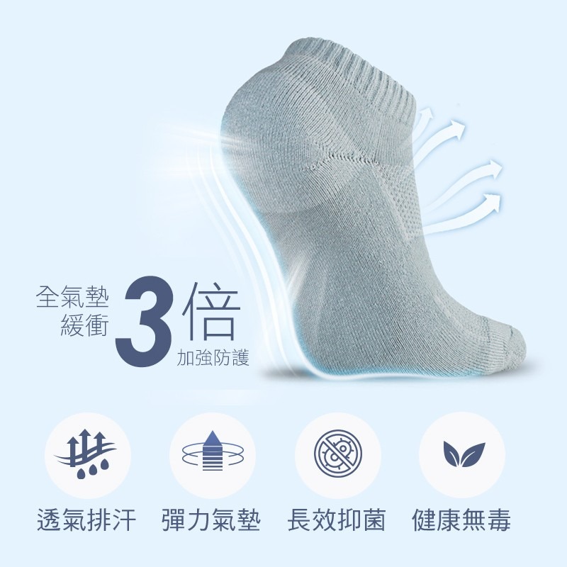 全氣墊防護抑菌除臭襪 吸汗棉襪 除臭襪 毛巾襪 短襪 學生襪 男襪 女襪 短襪 抗菌 瑪榭 襪子-細節圖2