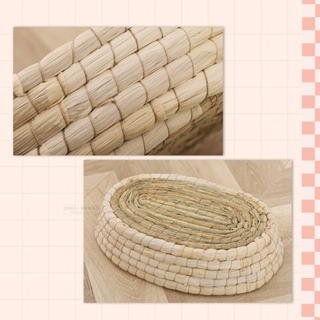 【現貨】小寵橢圓形編織草窩 手編草窩 草編窩 草窩 編織草窩 天竺鼠草窩 兔用草窩 兔草窩 天竺鼠窩 編織兔草窩-細節圖4