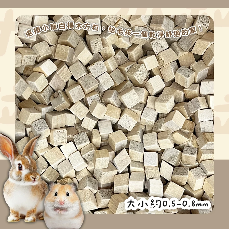 【現貨】小寵白楊木方粒 單個販售 低塵白楊木粒 倉鼠 黃金鼠 小動物墊材 小寵墊料 白楊木墊材 挖掘 木材墊料 寵物鼠-細節圖3