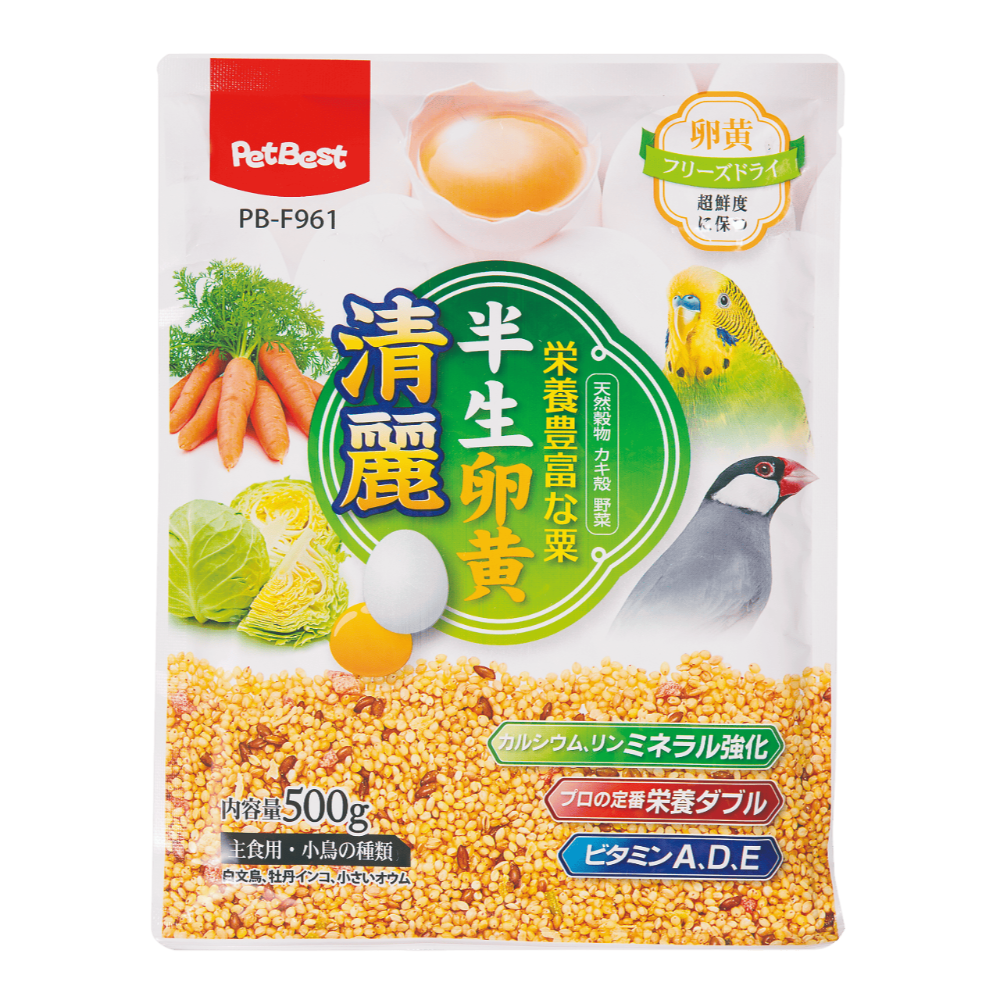 【現貨】PetBest 卵黃野菜粟 鳥飼料 清麗半生卵黃野菜栗 健羽完熟蛋黃蔬菜栗 牡丹 觀賞鳥飼料 熱帶井本凍結-規格圖2