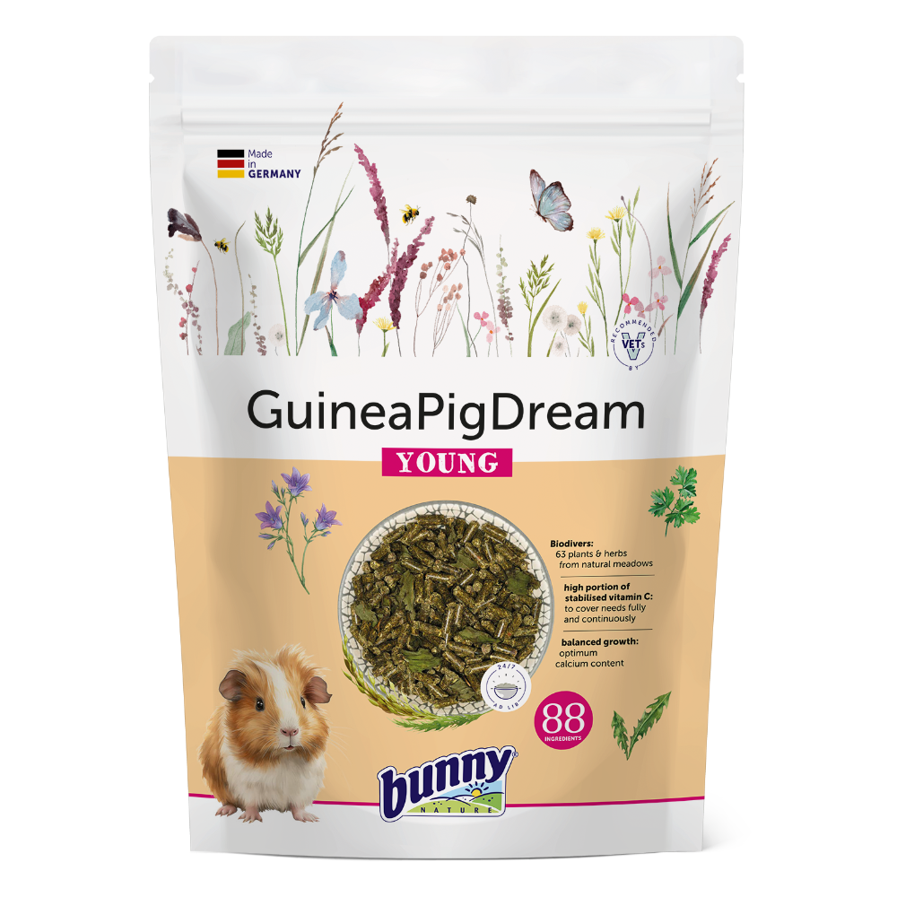 【現貨】🔜快速出貨🚚 德國邦尼 Bunny 夢想天竺鼠 小顆粒圓柱無糖高安C配方 天竺鼠糧 幼年 老年天竺鼠飼料-規格圖2