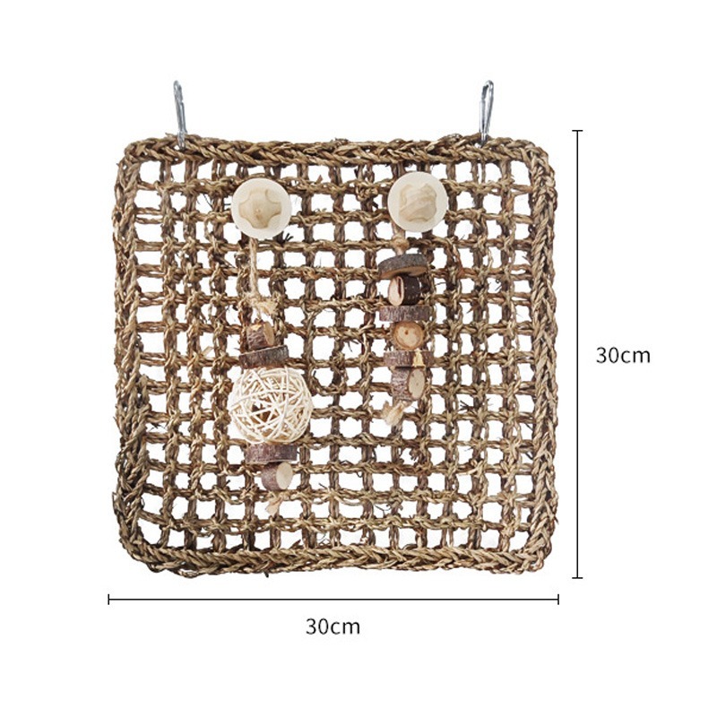 【現貨】小寵懸掛草墊 兔子 龍貓 天竺鼠 磨牙玩具 蘋果木 水草墊 啃咬玩具 天然材質 兔子啃咬 兔用品 防啃籠-規格圖1