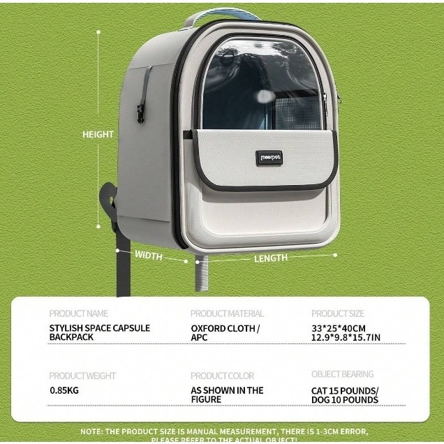 1件雙肩帶雙色貓背包-細節圖2