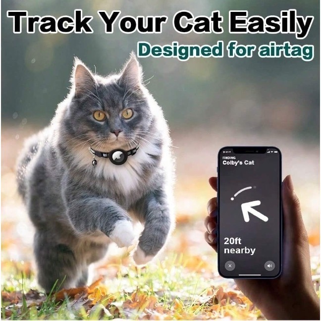 可放airtag追蹤器鈴鐺貓項圈-細節圖3