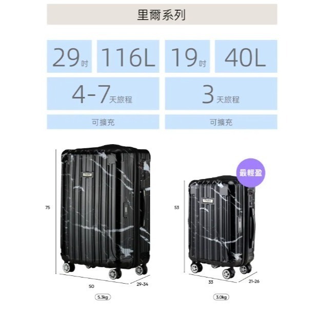 19吋行李箱｜可擴充至22吋｜登機箱／旅行箱｜Flexflow Paris｜TSA海關鎖｜防爆拉鍊｜靜音萬向輪-細節圖10