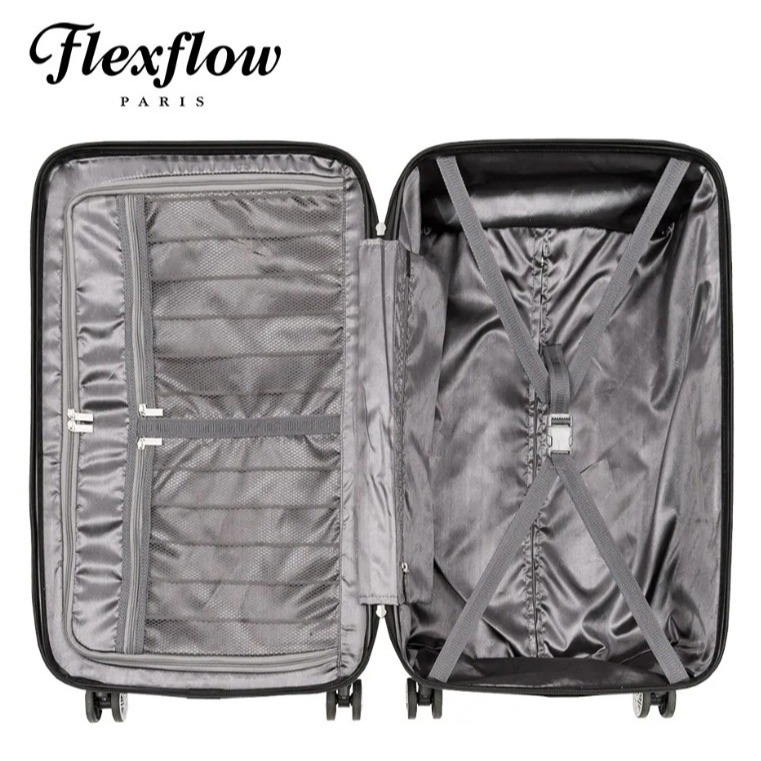 29吋智能測重行李箱｜Flexflow南特系列浮華極光｜對開胖胖箱｜TSA海關鎖 防爆拉鍊旅行箱-細節圖4