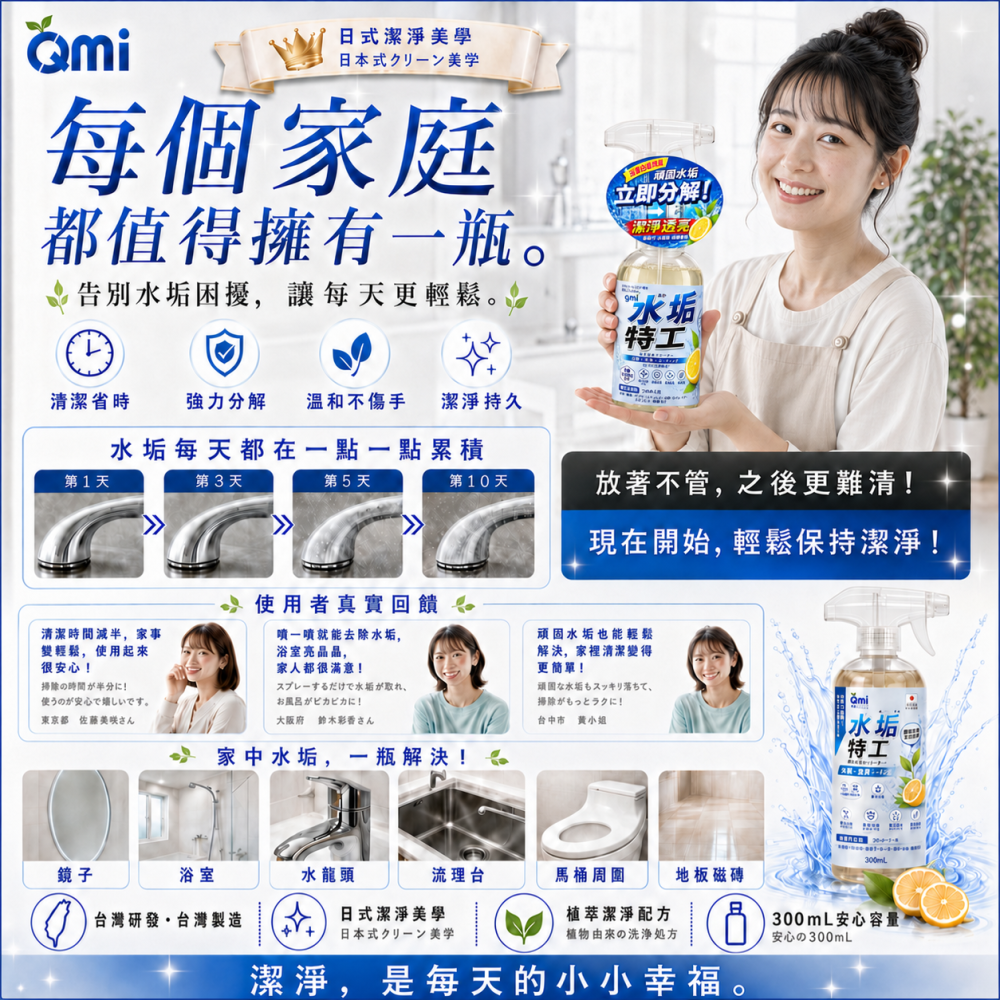 【3瓶$550買就送貓咪刷】水垢清潔劑特工|水龍頭皂垢| 浴室玻璃水垢去除 |溫和不傷手-細節圖5