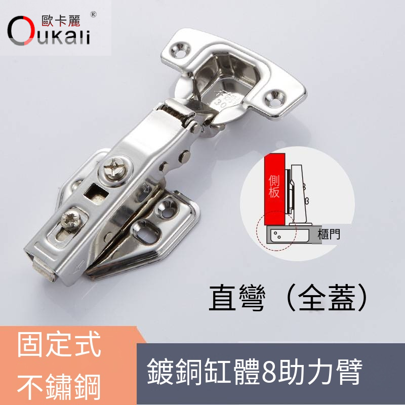 加厚304不鏽鋼液壓阻尼彈簧中彎鉸鏈櫥櫃衣櫃門合頁靜音緩衝門鉸-規格圖5