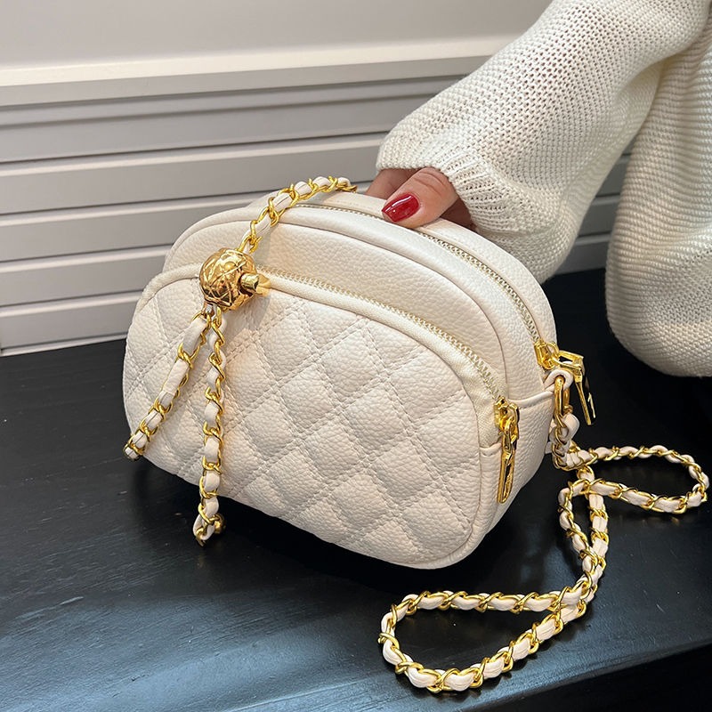 高級質感小包包女ins小衆2022新款時尚夏季菱格鏈條斜挎包小方包-細節圖6