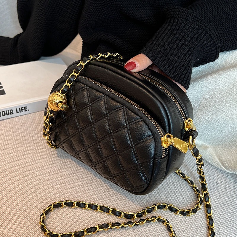 高級質感小包包女ins小衆2022新款時尚夏季菱格鏈條斜挎包小方包-細節圖8