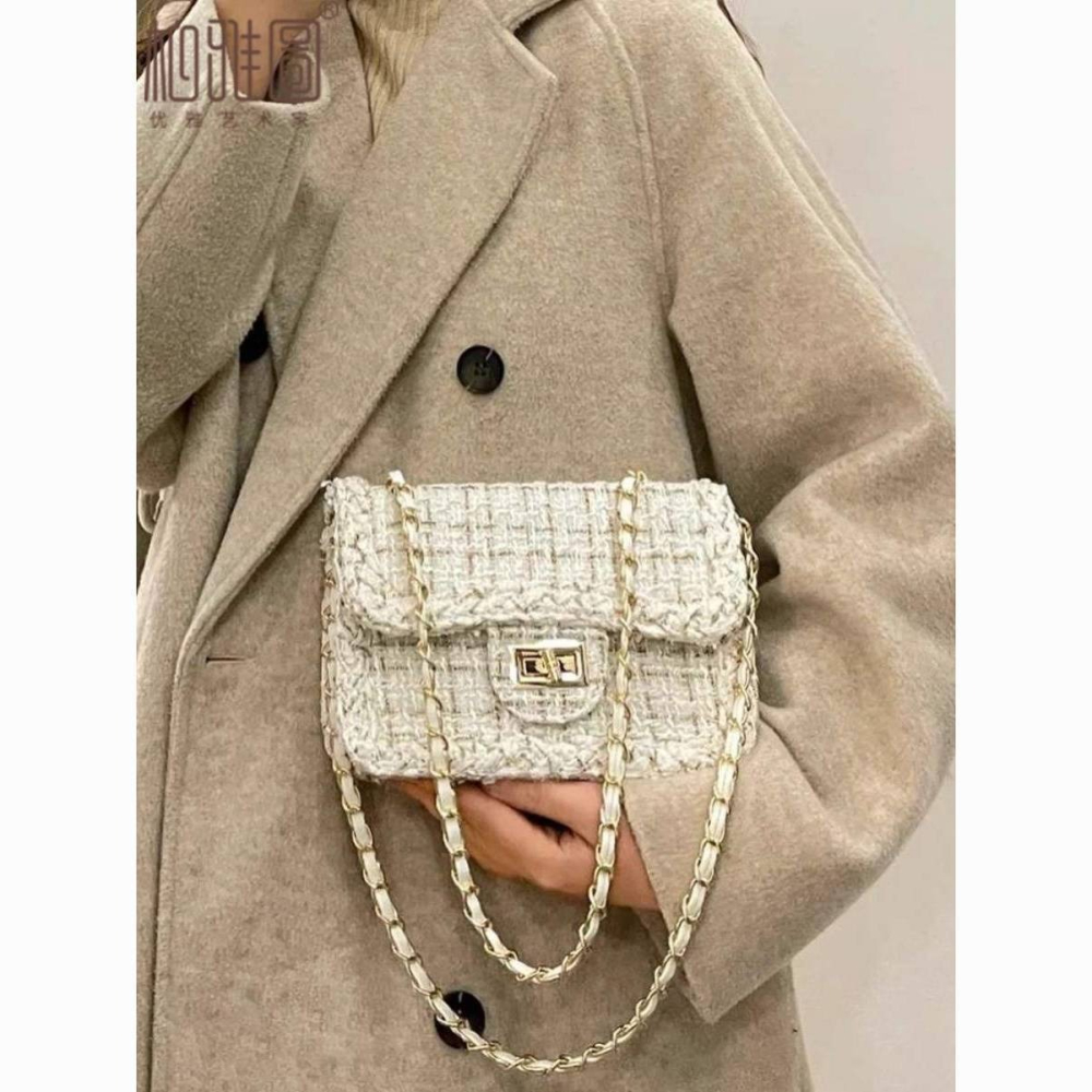 柏雅圖小香風包包女2024新款潮秋冬百搭高級小衆單肩包鏈條斜挎包-細節圖2