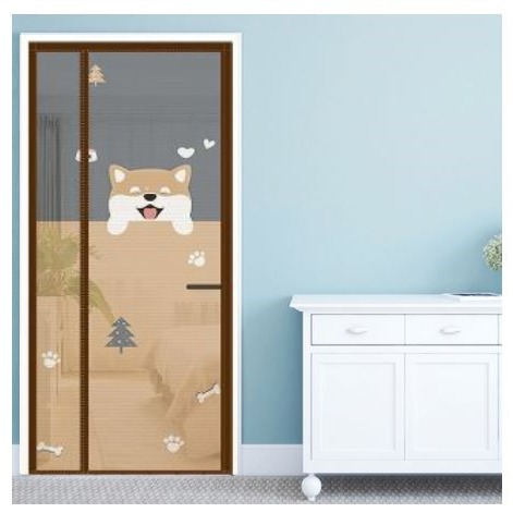 側開防蚊門簾 側開門頂部加寬魔術貼靜音防蚊門簾 正版貓福珊迪側開防蚊門簾 免釘魔術貼防蟲進入門簾-細節圖2