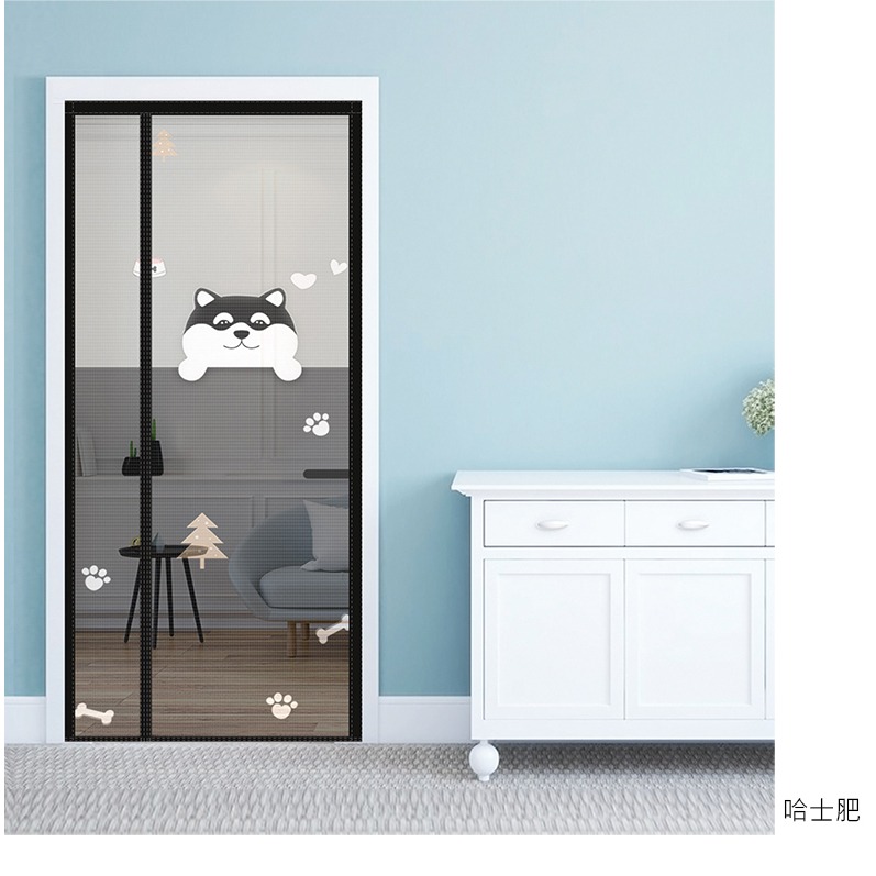 側開防蚊門簾 側開門頂部加寬魔術貼靜音防蚊門簾 正版貓福珊迪側開防蚊門簾 免釘魔術貼防蟲進入門簾-規格圖8