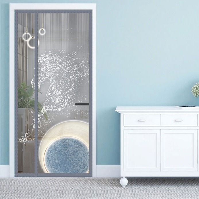 側開防蚊門簾 側開門頂部加寬魔術貼靜音防蚊門簾 正版貓福珊迪側開防蚊門簾 免釘魔術貼防蟲進入門簾-規格圖8