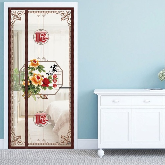 側開防蚊門簾 側開門頂部加寬魔術貼靜音防蚊門簾 正版貓福珊迪側開防蚊門簾 免釘魔術貼防蟲進入門簾-規格圖8