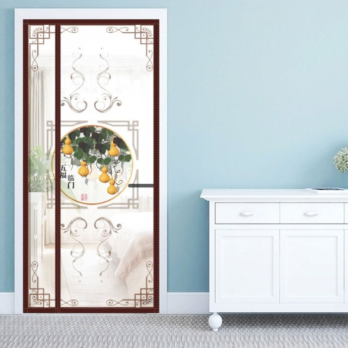 側開防蚊門簾 側開門頂部加寬魔術貼靜音防蚊門簾 正版貓福珊迪側開防蚊門簾 免釘魔術貼防蟲進入門簾-規格圖8