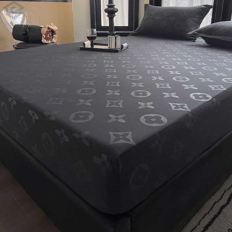 台灣現貨】黑色床包 30CM加高圍布 輕奢床單 裸睡親膚 保潔墊 單人/加大/雙人/特大床包 鬆緊帶包裹 全包防滑床包-細節圖5