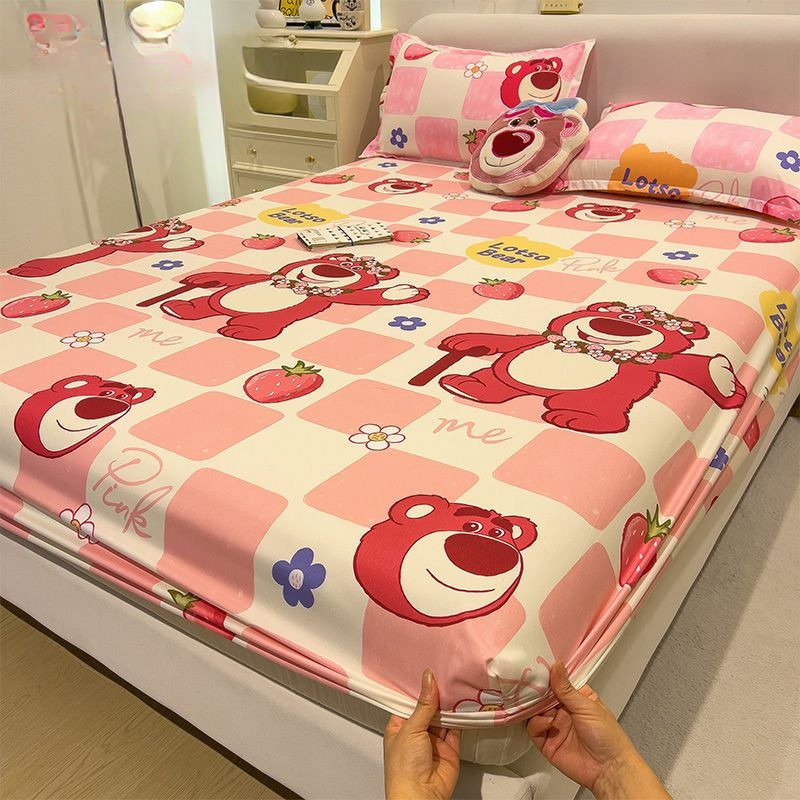 🔥🔥米奇迪士尼床包 卡通床包三件組 舒柔棉卡通加大雙人床包 床罩 保潔墊 單人床包 雙人床包 四季通用床墊套-規格圖9