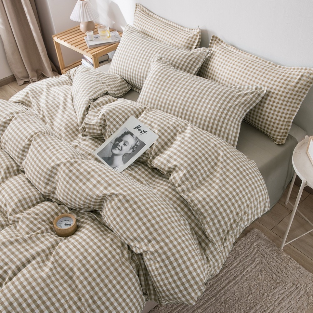 🔥裸睡首選 🔥雙人特大 加大 加高35公分 床包組 格子床單被套 三件組 四件組 枕頭套 床罩 床包 水洗棉 卡通-規格圖9