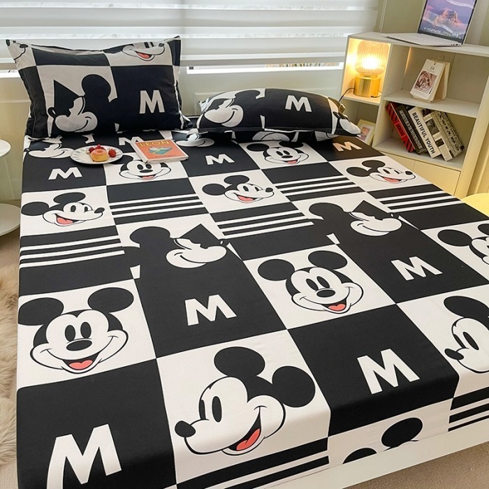 🔥特惠🔥米奇床包 卡通單人床包三件組 現貨卡通雙人床包床包保潔墊 加大雙人床包 四季通用床墊套-細節圖4