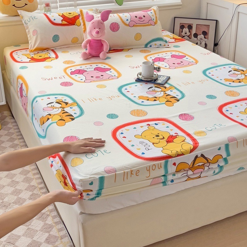 🔥特惠🔥米奇床包 卡通單人床包三件組 現貨卡通雙人床包床包保潔墊 加大雙人床包 四季通用床墊套-規格圖9