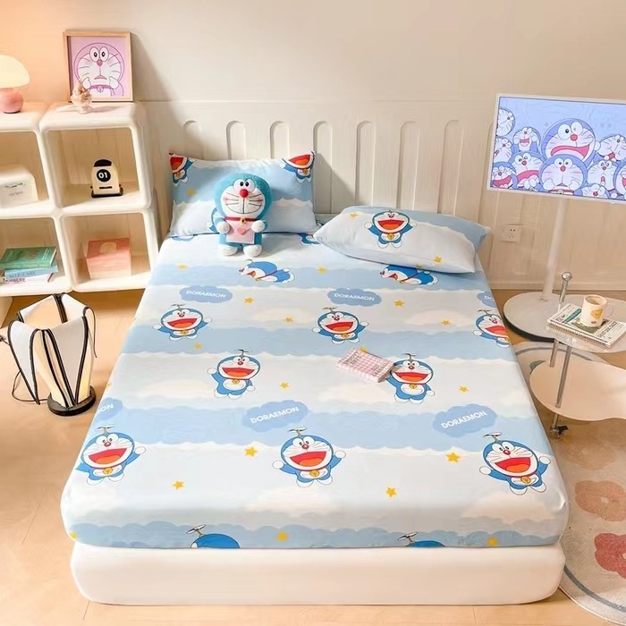 🔥叮噹貓卡通床包 哆啦A夢卡通床包四件套 床包 兒童床包 全棉單人/雙人/加大床包 床單 保潔墊 枕頭套 床罩🔥-規格圖9