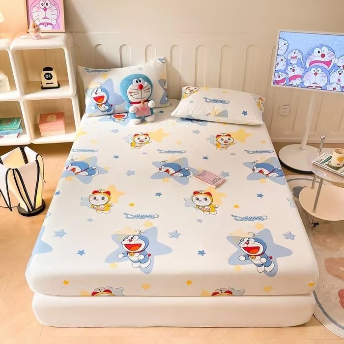 🔥叮噹貓卡通床包 哆啦A夢卡通床包四件套 床包 兒童床包 全棉單人/雙人/加大床包 床單 保潔墊 枕頭套 床罩🔥-規格圖9