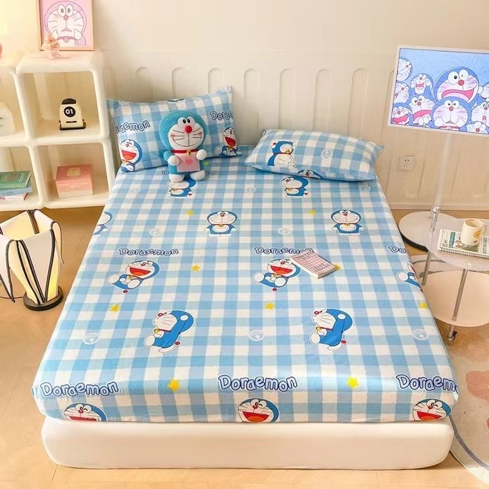 🔥叮噹貓卡通床包 哆啦A夢卡通床包四件套 床包 兒童床包 全棉單人/雙人/加大床包 床單 保潔墊 枕頭套 床罩🔥-規格圖9