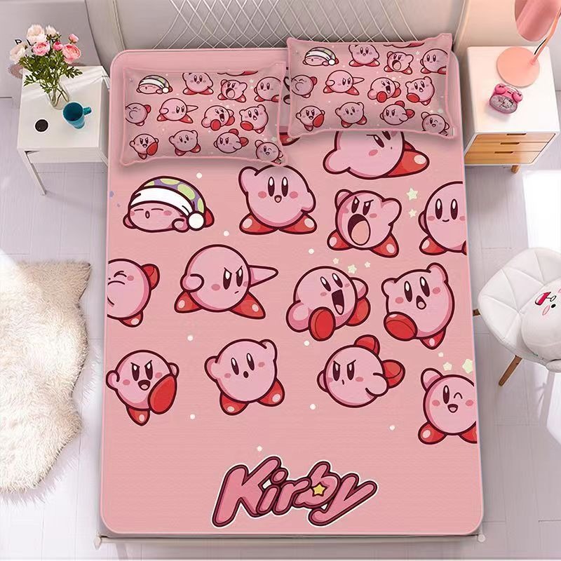 星之卡比床包 卡通床包 床包 兒童床包 單人/雙人/加大 床包+枕頭套 卡通床包 學生寢室床包-細節圖6