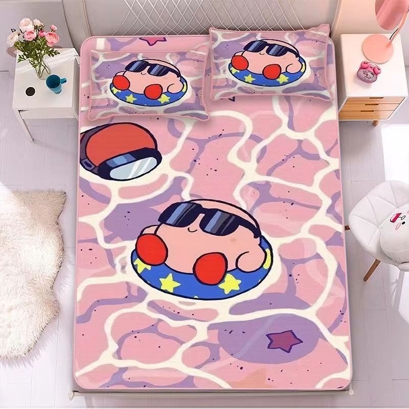 星之卡比床包 卡通床包 床包 兒童床包 單人/雙人/加大 床包+枕頭套 卡通床包 學生寢室床包-細節圖7