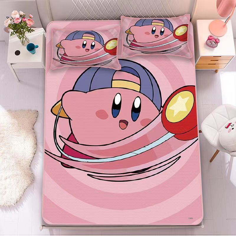 星之卡比床包 卡通床包 床包 兒童床包 單人/雙人/加大 床包+枕頭套 卡通床包 學生寢室床包-細節圖9