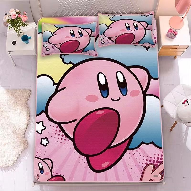 星之卡比床包 卡通床包 床包 兒童床包 單人/雙人/加大 床包+枕頭套 卡通床包 學生寢室床包-細節圖11