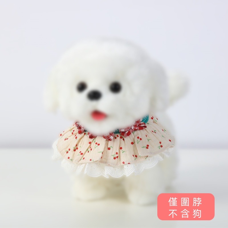 白邊櫻桃蝴蝶結圍兜